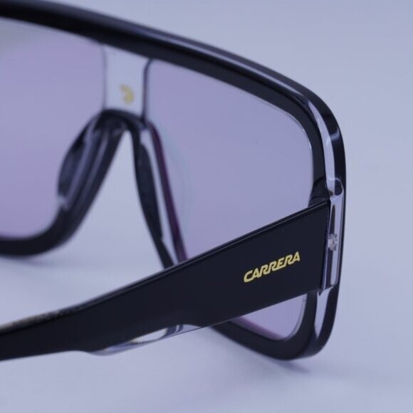 Carrera FLAGLAB 14 07C5 TE Sunglasses Black Shield Frame,Multilayer Violet Lense